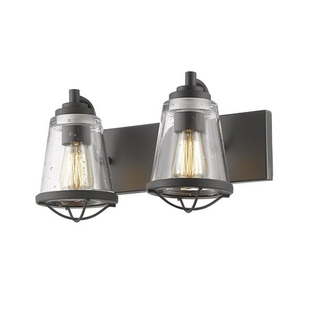 Z-LITE Mariner 2 Light Vanity, Bronze And Clear Seedy 444-2V-BRZ